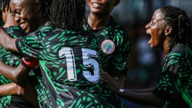 The Falconets celebrates one of their goals against Rwanda U-20 Women National Team