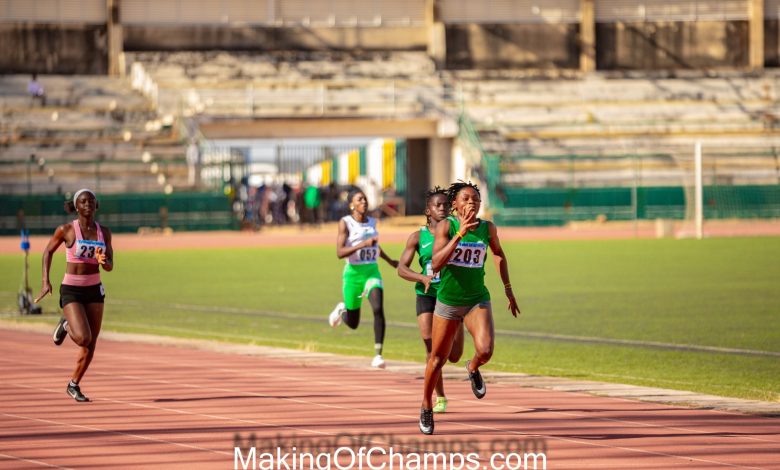 27th NUGA Games women 100m finals won by TASUED’s Kehinde Olanrewaju